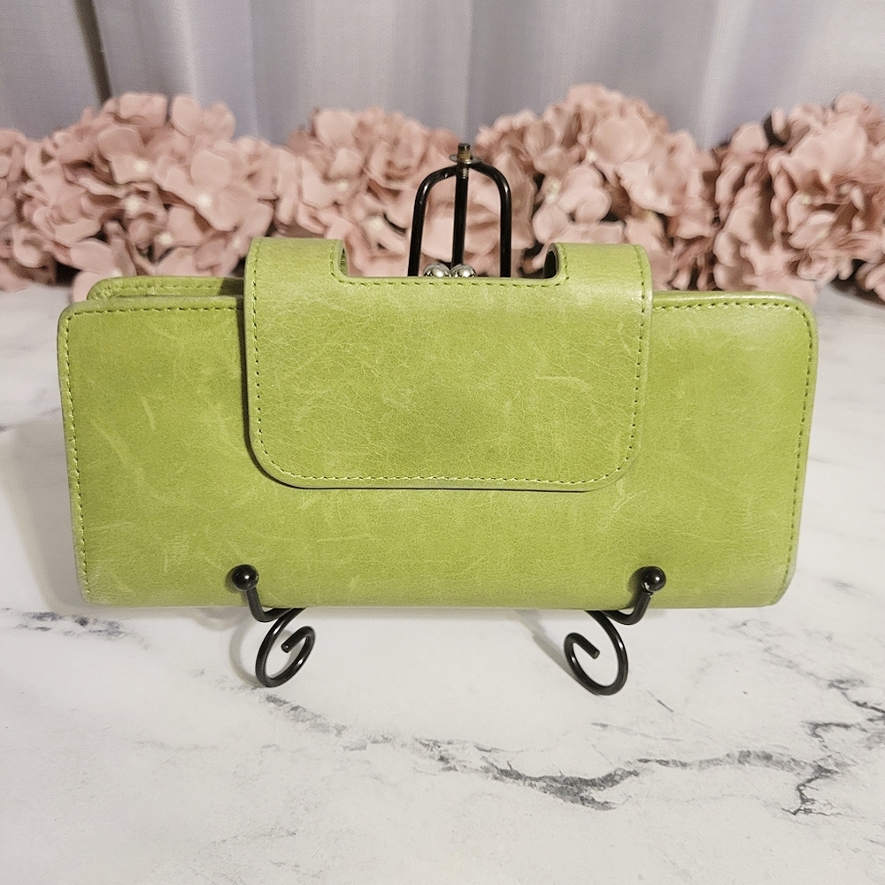 Vintage HOBO The Original 'Nancy' Sage Suede Rare Leather Wallet